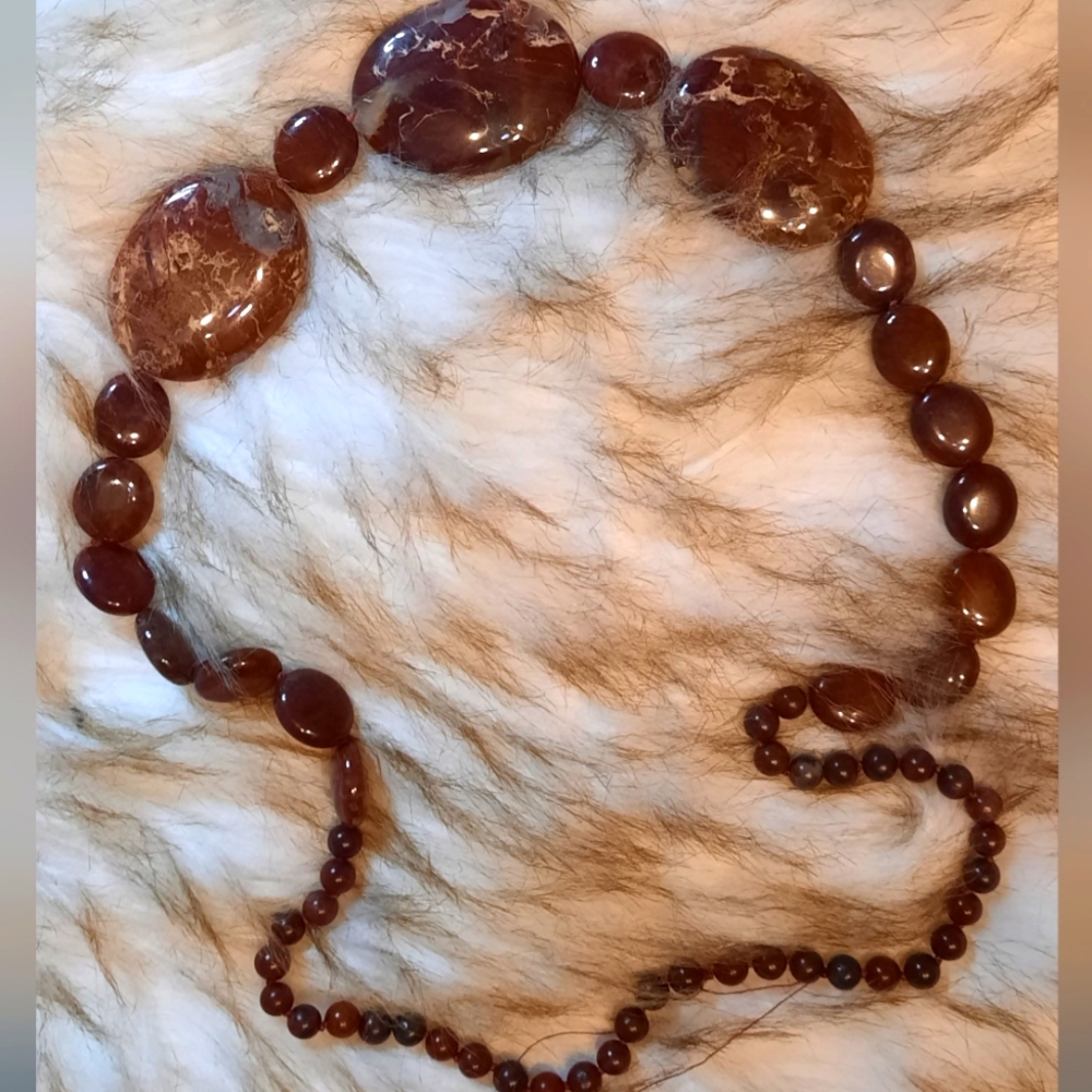 26.5 inch Brecciated Jasper hand-knotted necklace
